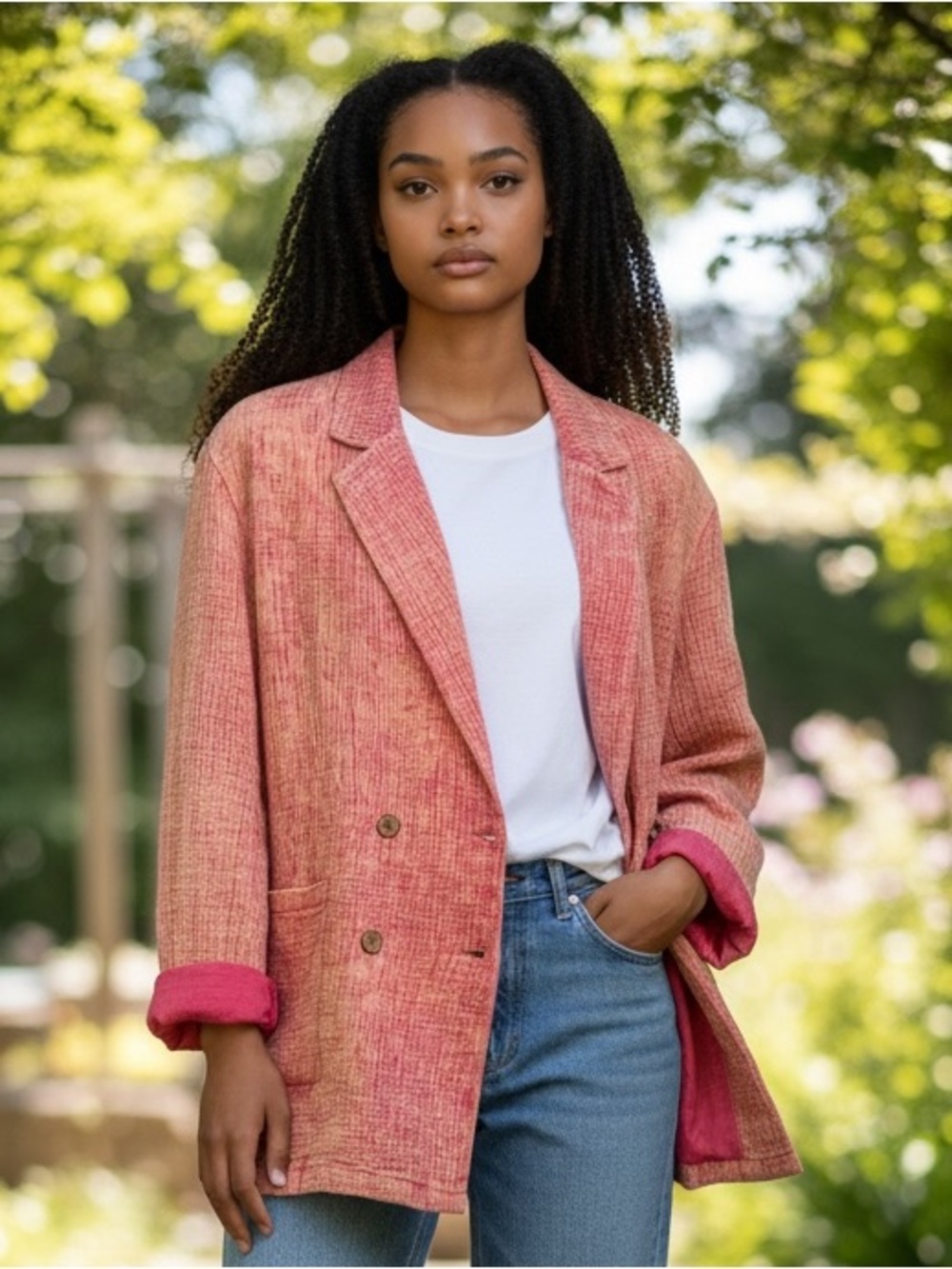 Peach Love Cotton Blazer Jacket - NWOT - Pinkish Coral